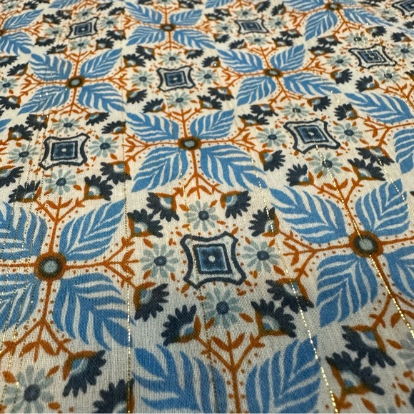 NWT LOFT Shimmer Medallion Tie Neck Blouse Small - Picture 9 of 11